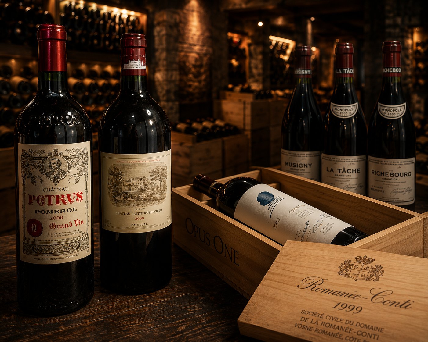 A private cellar of fine wine